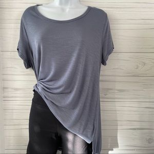 Causal light blue blouse.